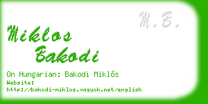 miklos bakodi business card
